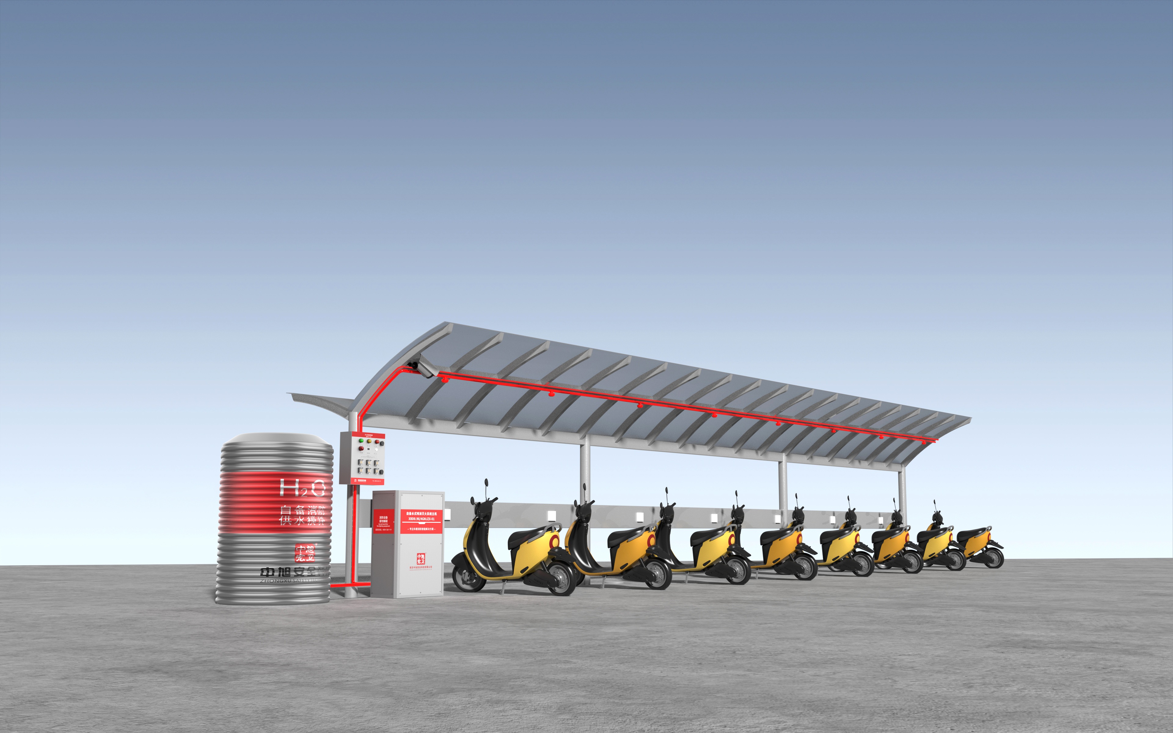 车棚泡沫喷淋智能灭火系统-单机版