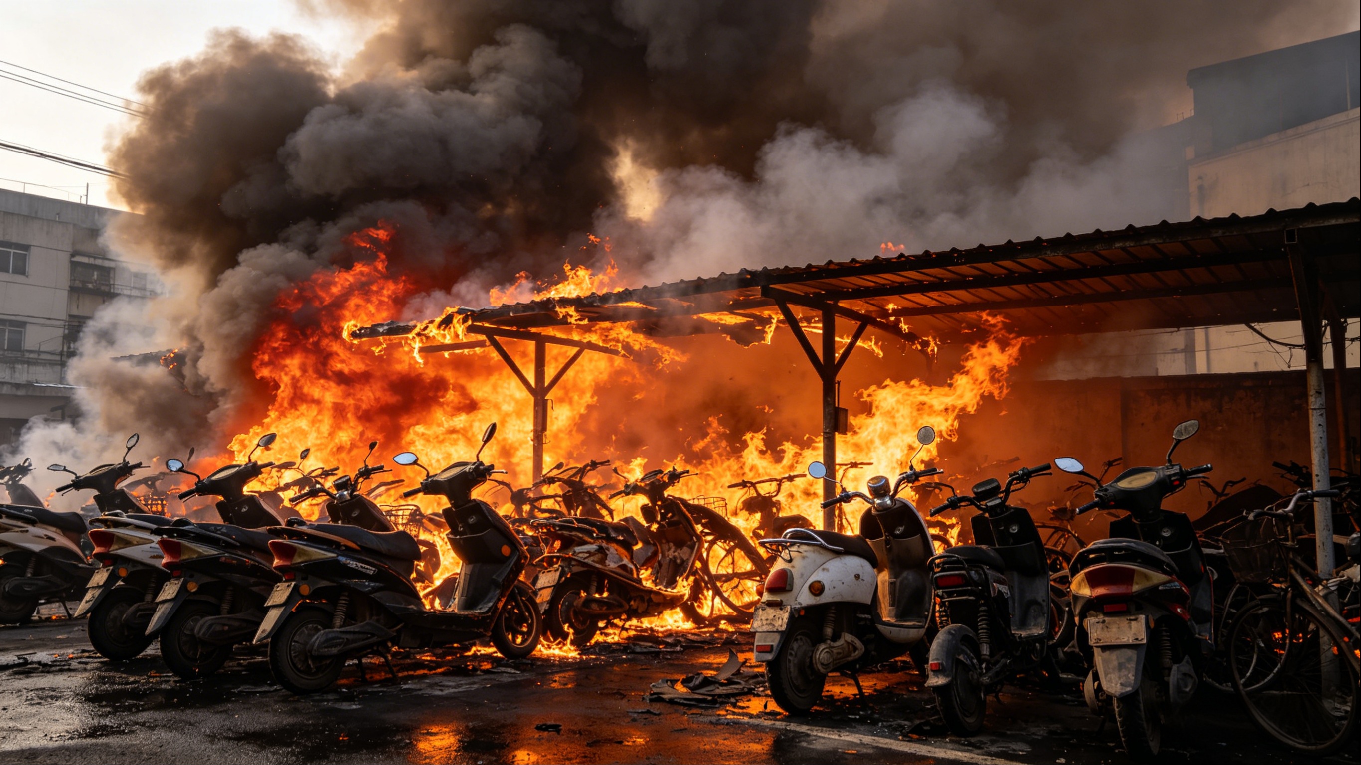 电动车棚消防如何高效扑灭？从成都“4·25”火灾看车棚自动灭火装置